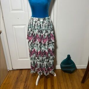 NWT ASOS Palm Tree Tiered Skirt Women’s 6